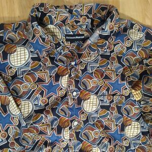 Vintage Neiman Marcus Racket Sports Tennis Stars Hawaiian Shirt